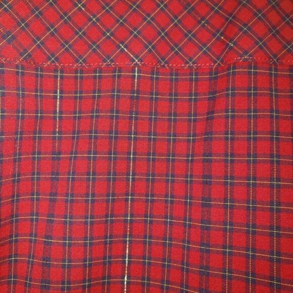 Talbots Womens Button Long Sleeved Collared Shirt Size 16 Red Plaid Pre-Owned - Picture 3 of 9